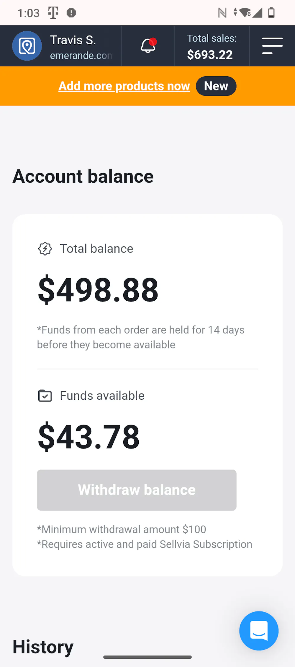 Available Balance Amount dropping....