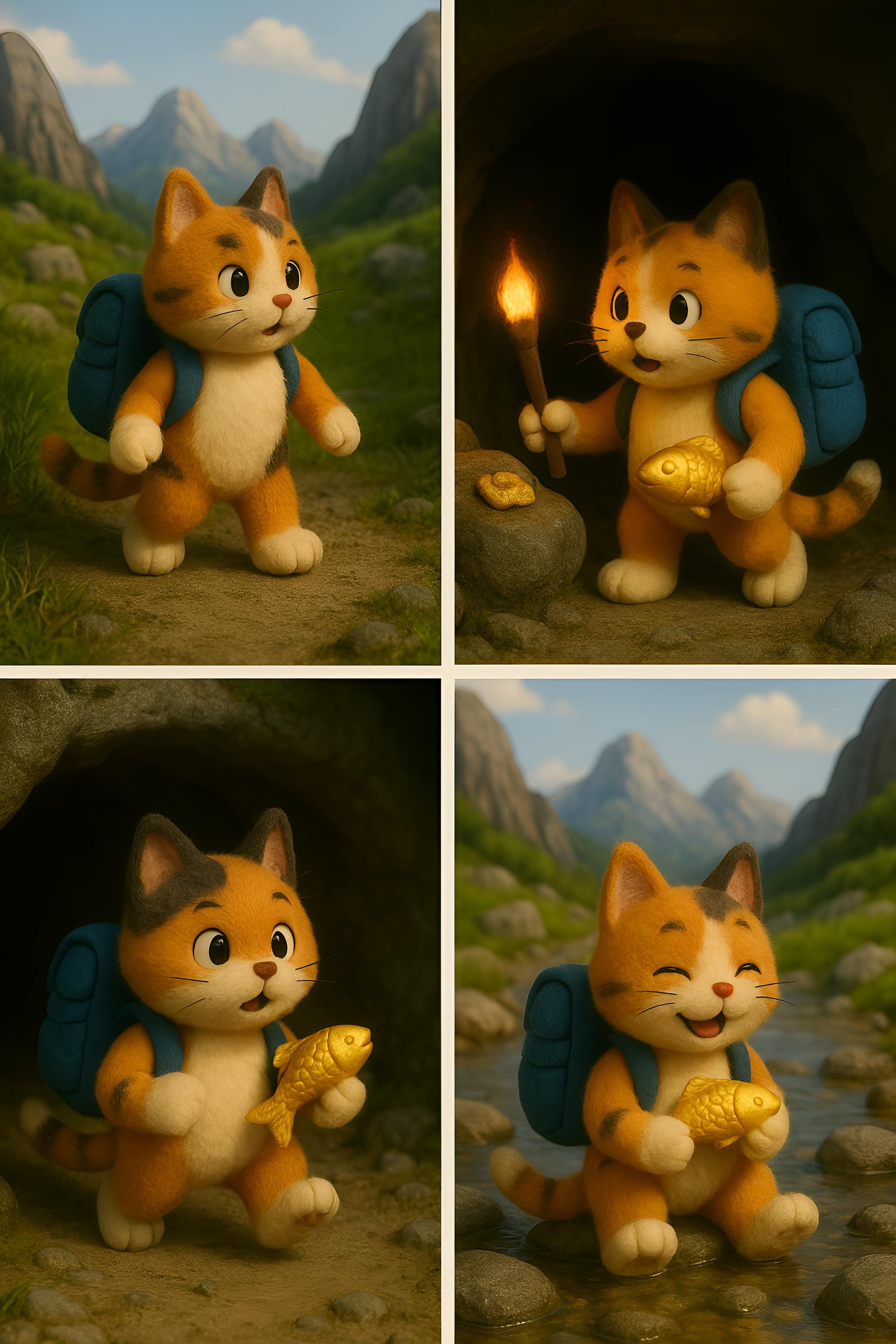 배낭이있는 고양이의 일련