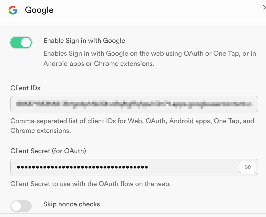 Web One과 함께 Google 로그인 활성화