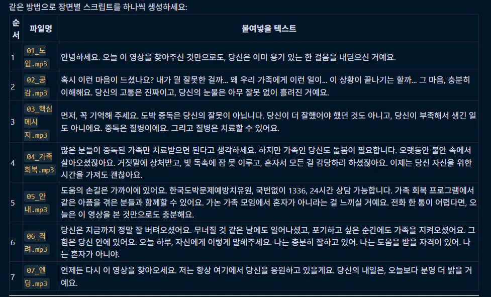 한국어 화면의 스크린샷