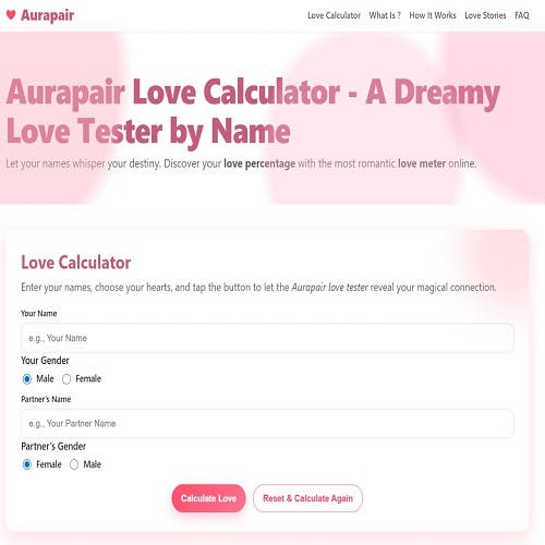 Love calculator by name