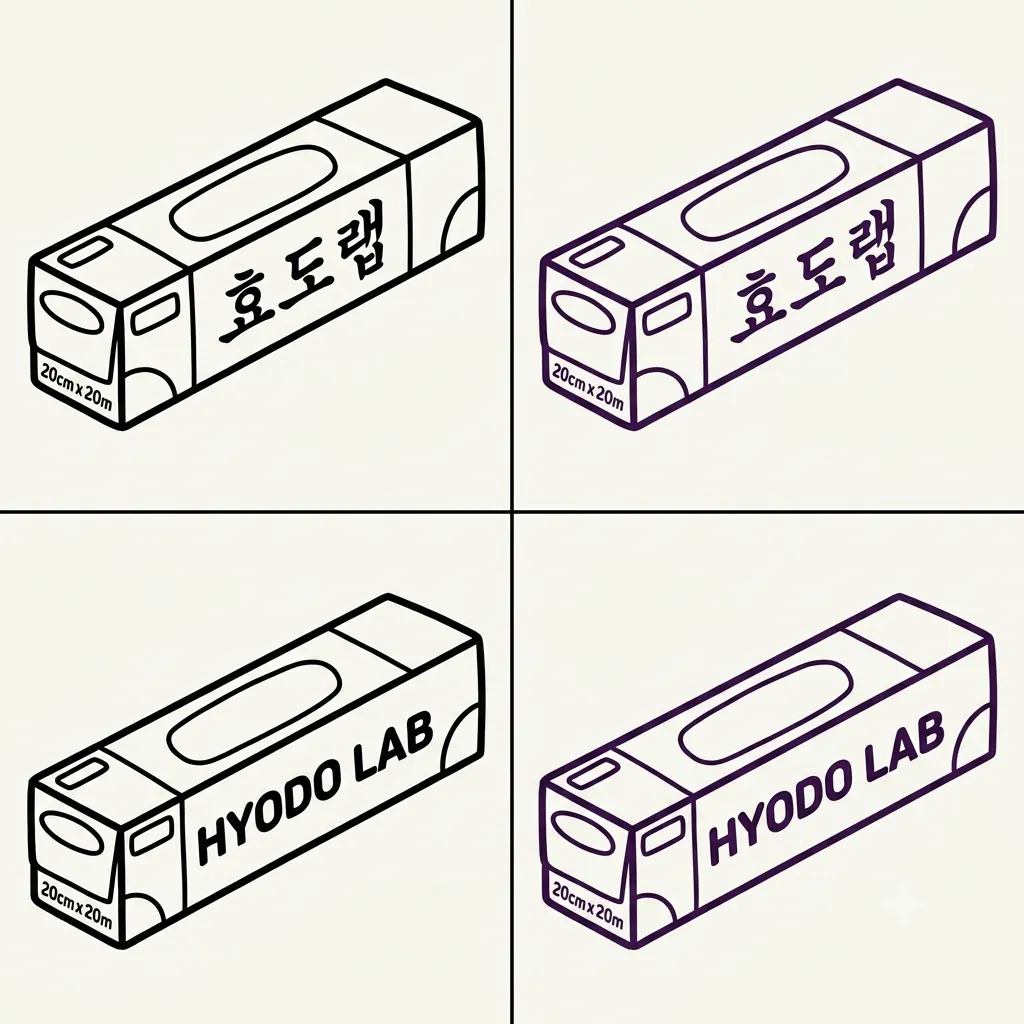 hydo lab이라는 단어가 적힌 네 개의 다른 상자