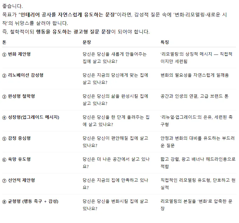 테이블에 있는 한국 이름 목록