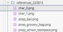 csv 파일에 있는 참조 목록의 스크린샷