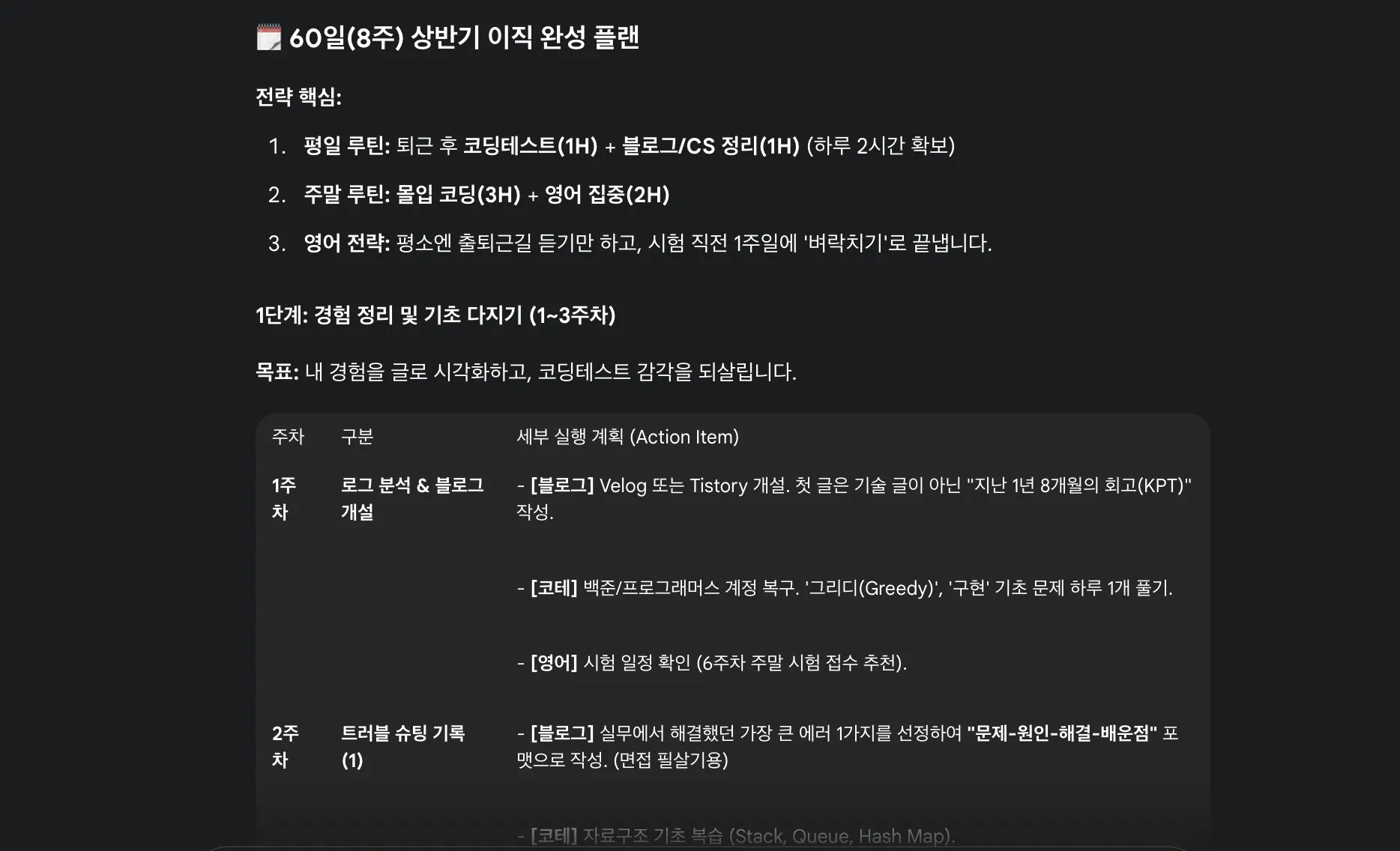 한국어 텍스트가 있는 검은 화면