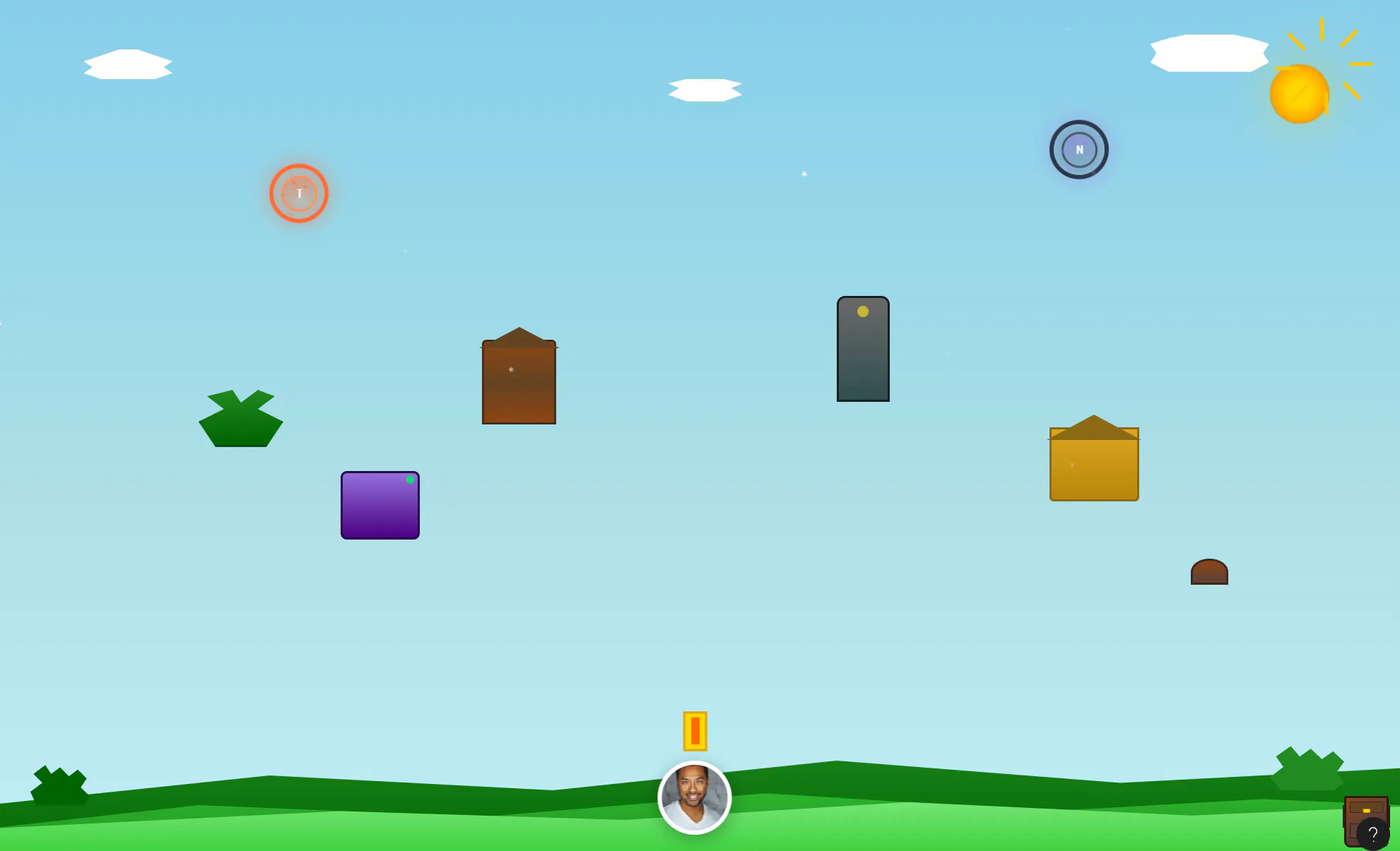 많은 다른 개체가있는 게임 스크린 샷