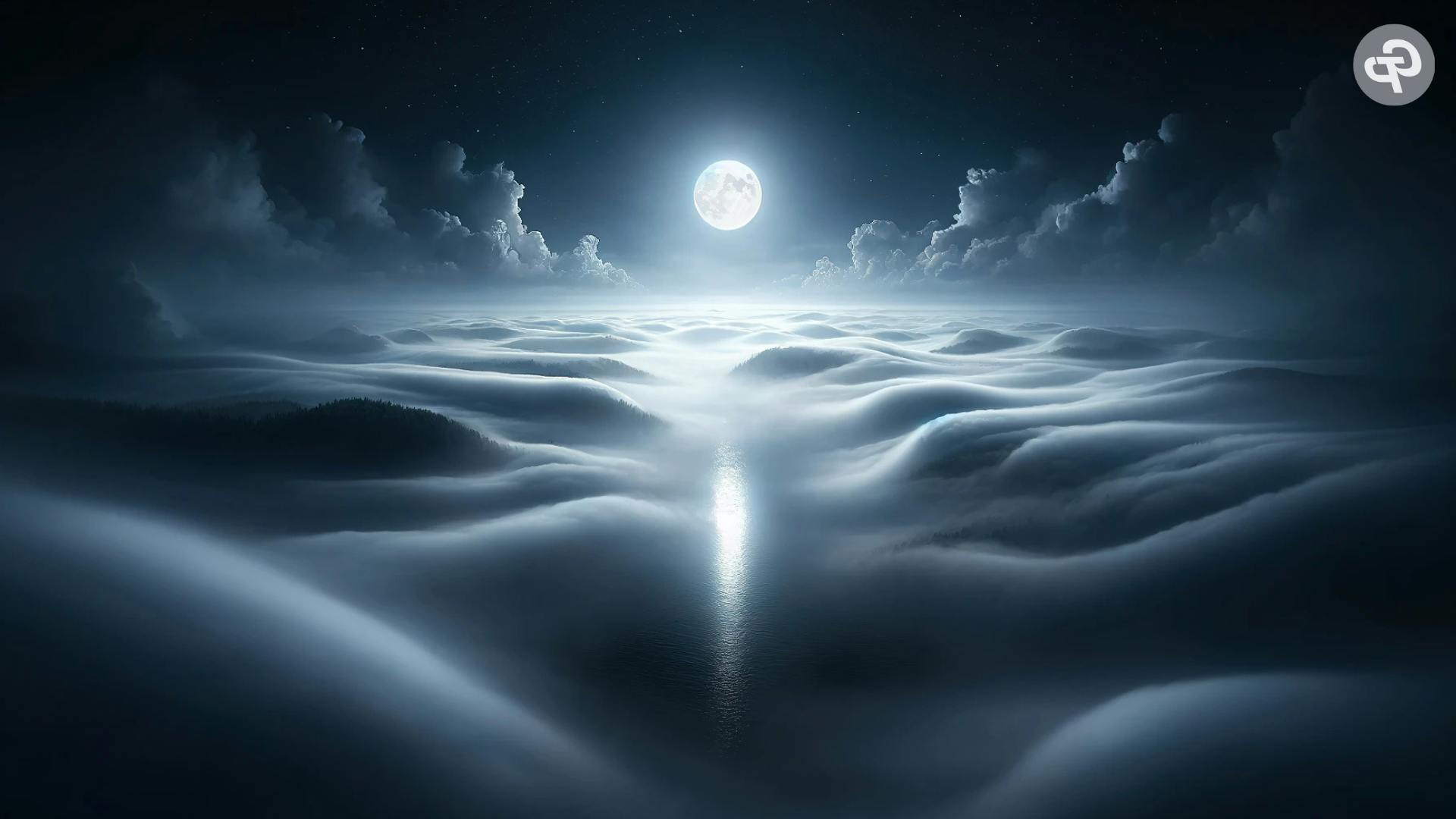 구름 속에 있는 달의 이미지