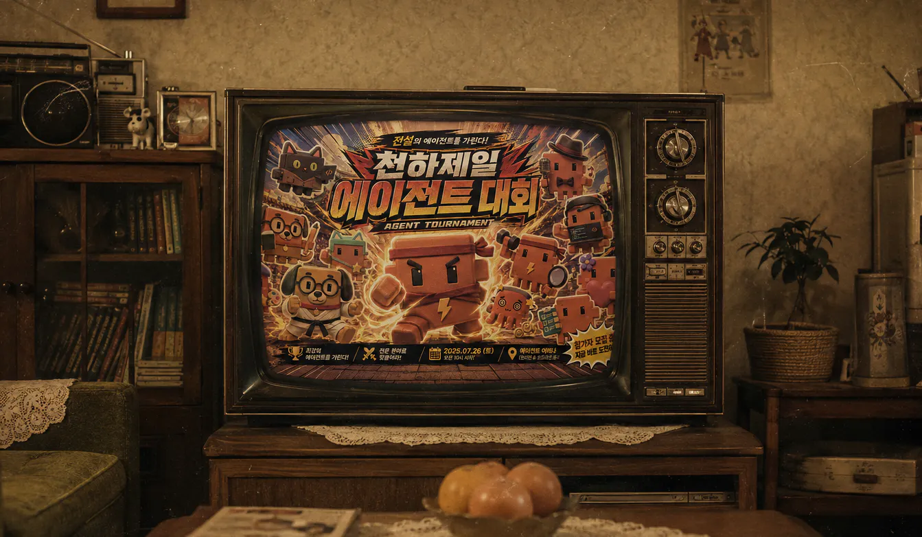 만화가 나오는 거실 TV