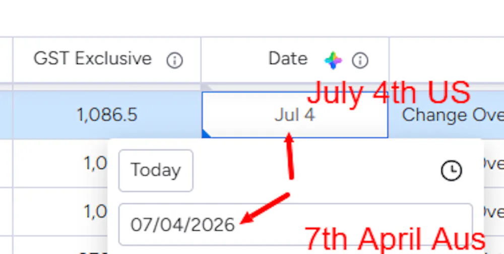 How to change from USA format date to Australian format?
