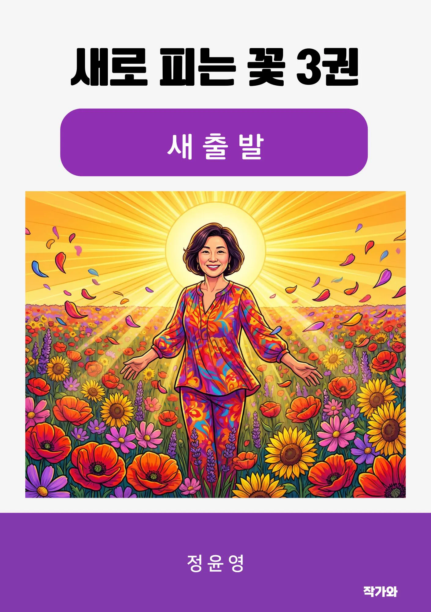 꽃밭에 있는 여자가 있는 한국 책 표지
