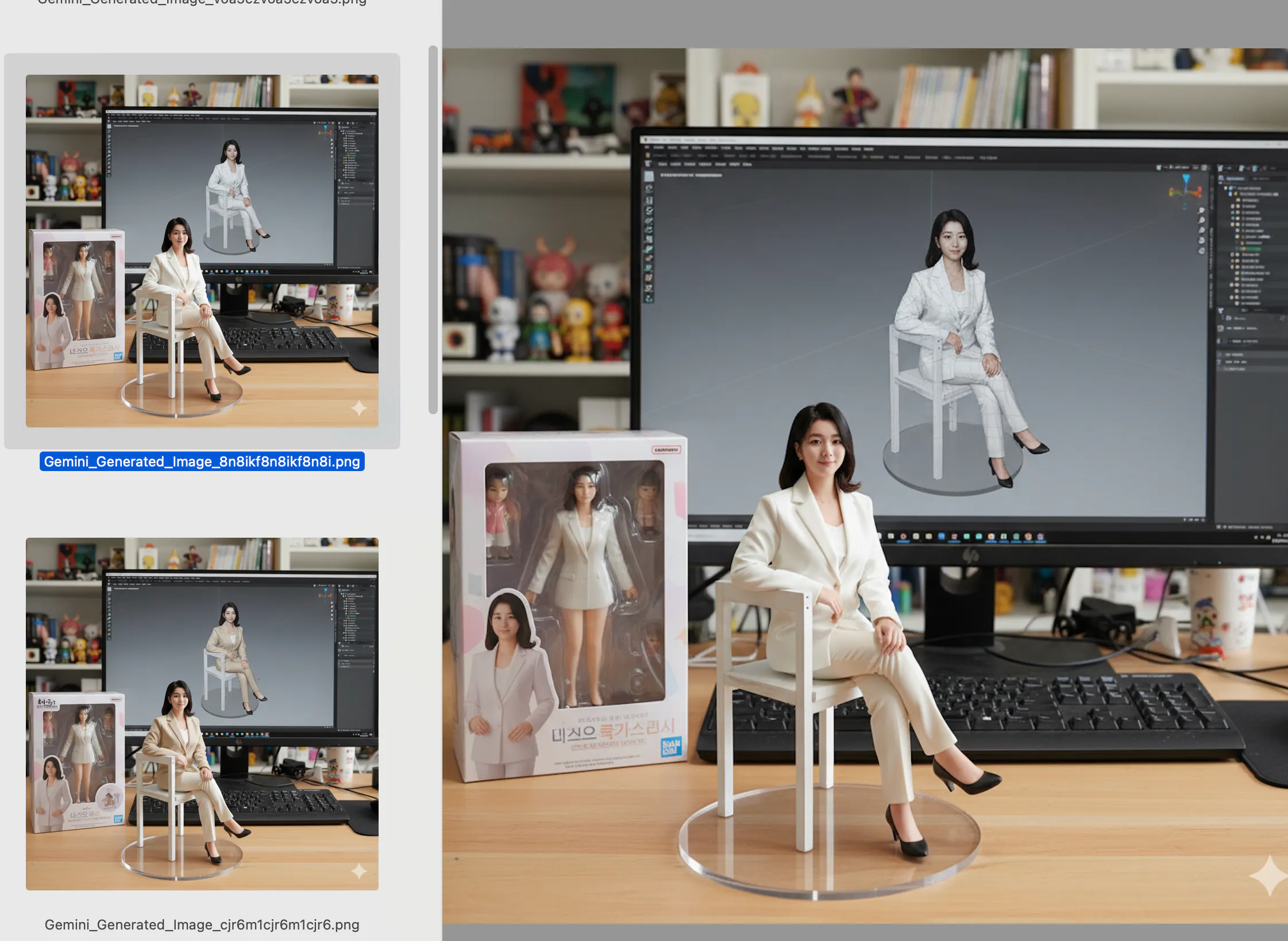 여자가 컴퓨터 옆 의자에 앉아