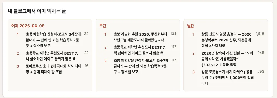 한국어 단어가 적힌 페이지