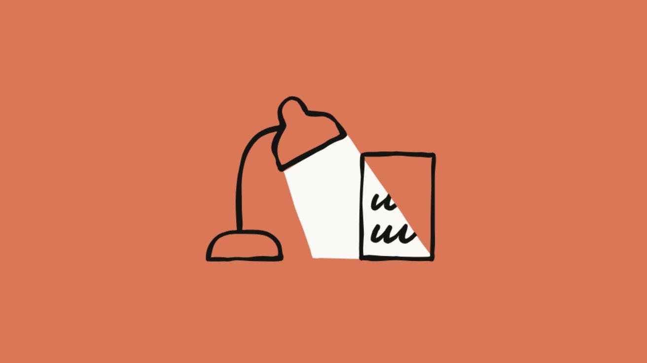 불이 켜진 램프의 손으로 그린 ​​그림