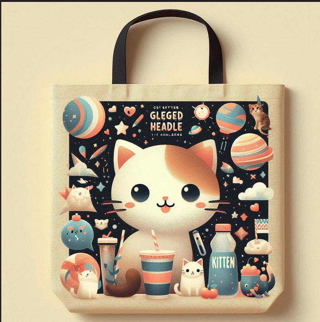 고양이가 그려진 토트백