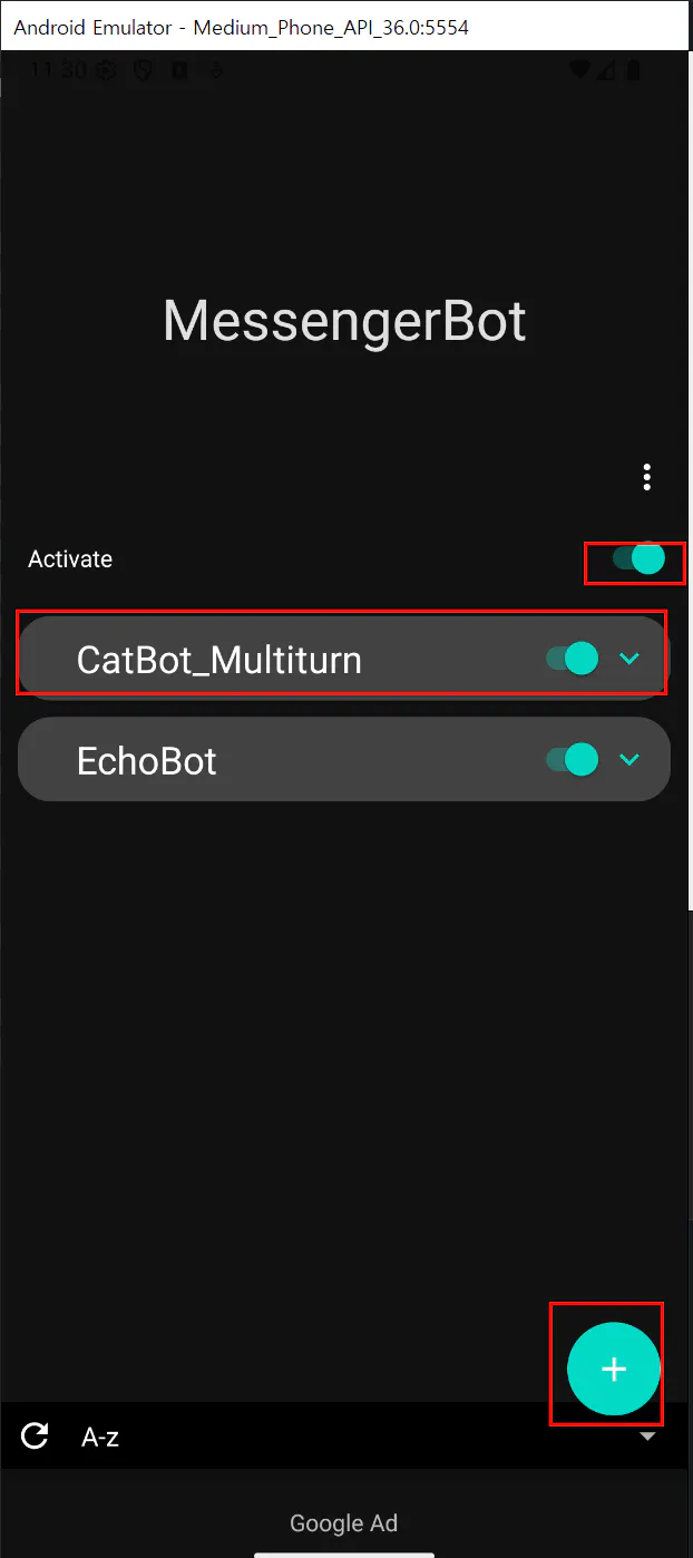 안드로이드 폰의 메신저봇 앱