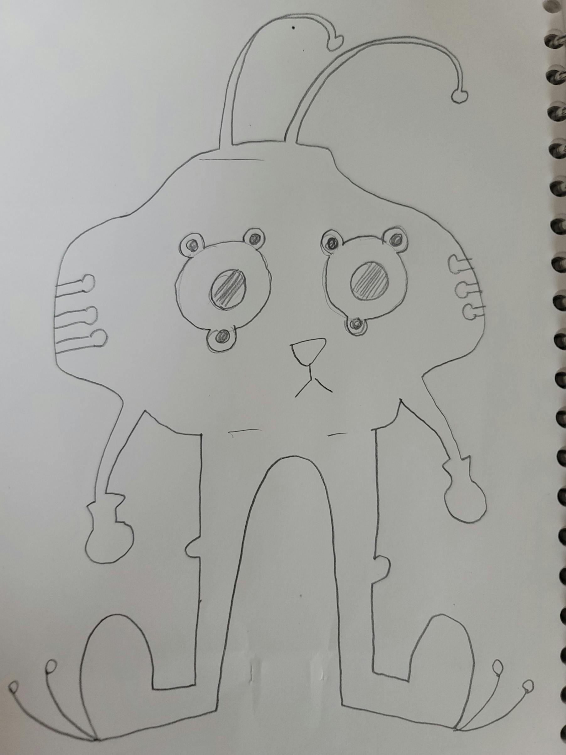 큰 눈을 가진 외계인의 그림