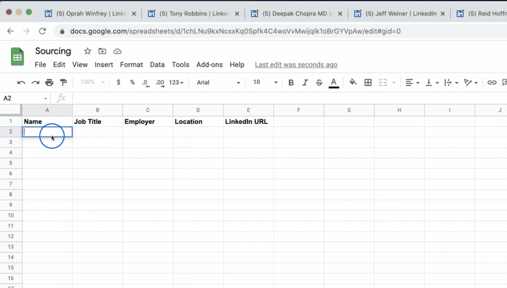 Data Entry to fill spreadsheets