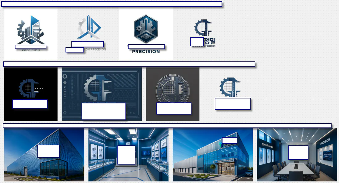 여러 건물의 로고가 컴퓨터 화면에 표시됩니다.