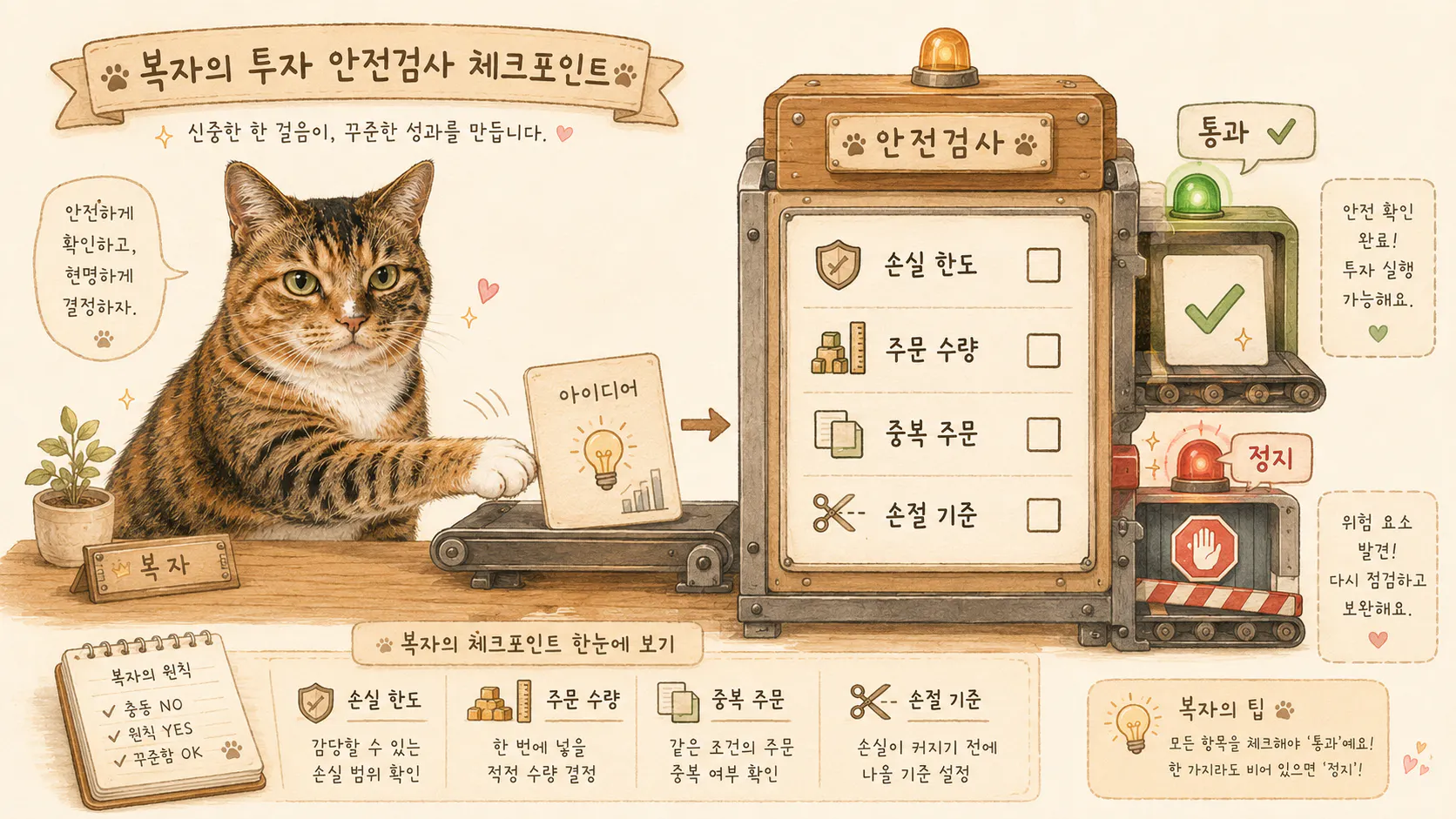 책상에 앉아 있는 고양이의 일러스트