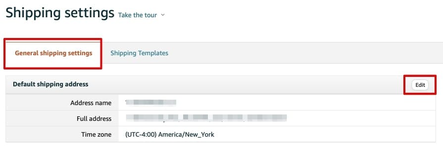 picture showing the process of configuring Sellvia shipping settings on Amazon