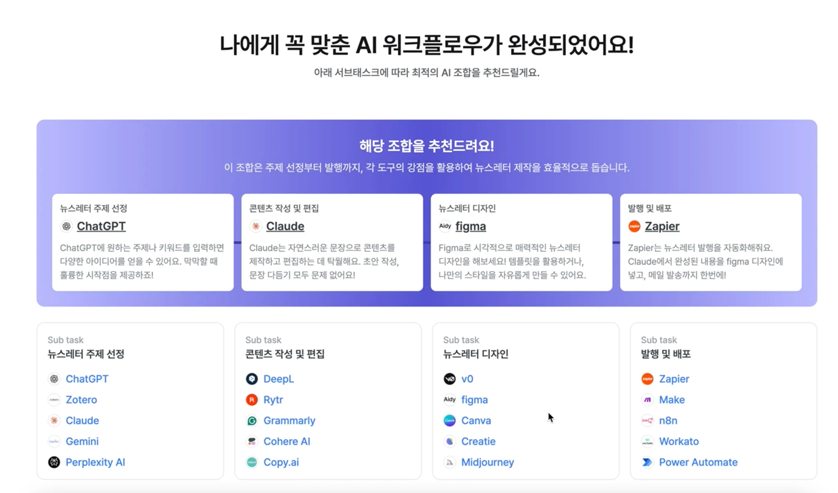 한국 웹 사이트의 홈페이지