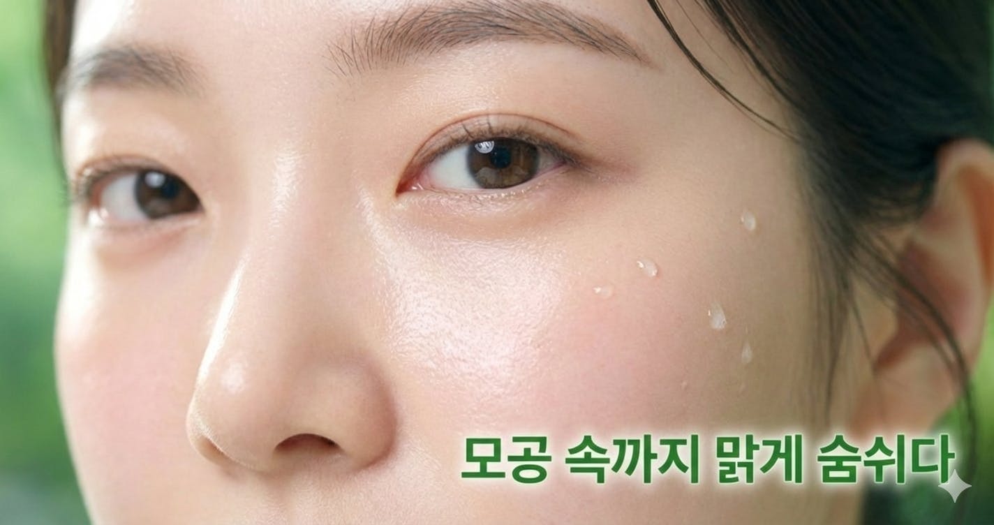 녹색 배경의 여자 얼굴