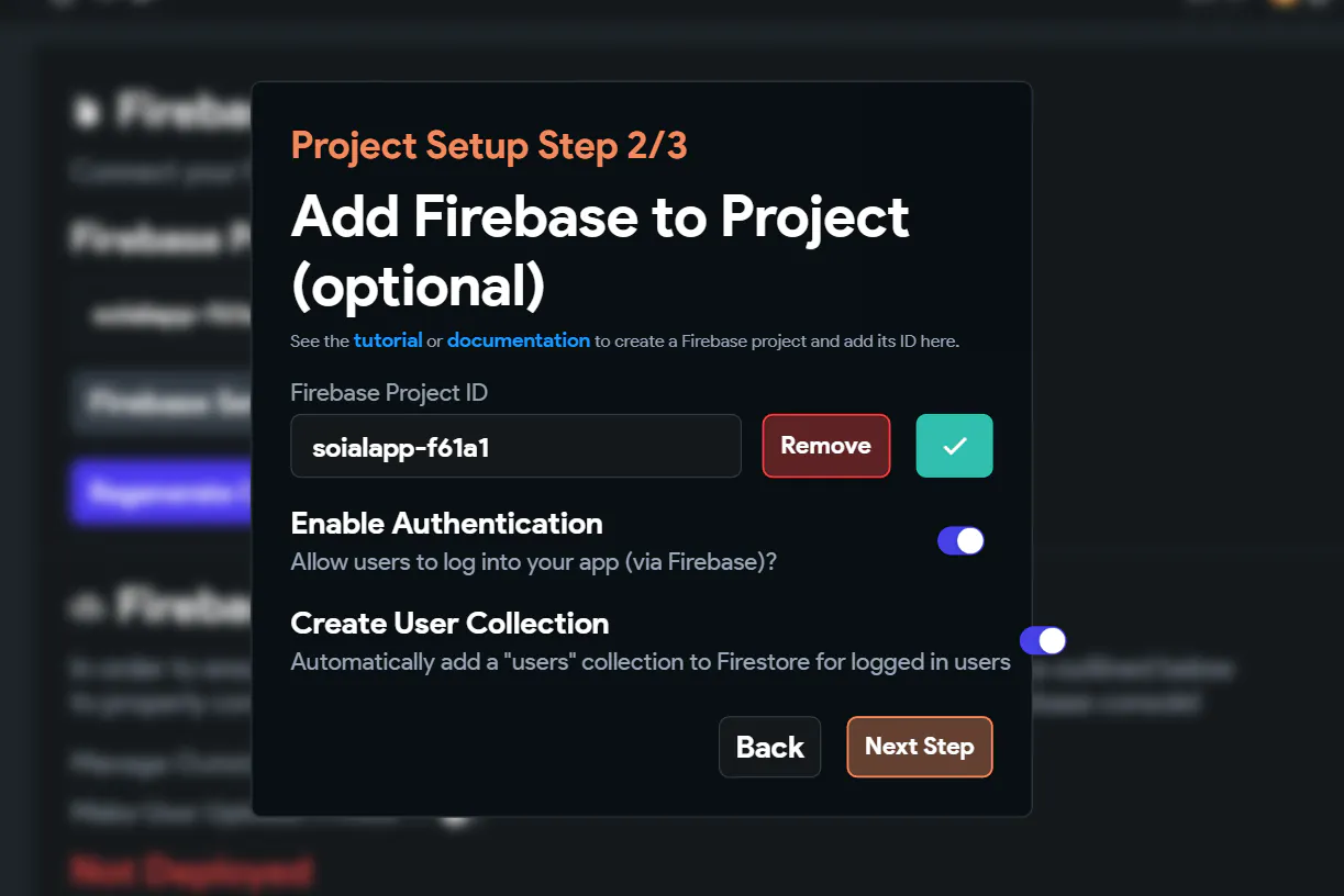 Firebase setup problem with UI