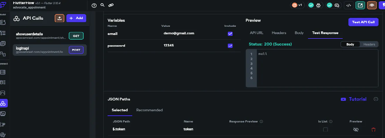 Api give null responce