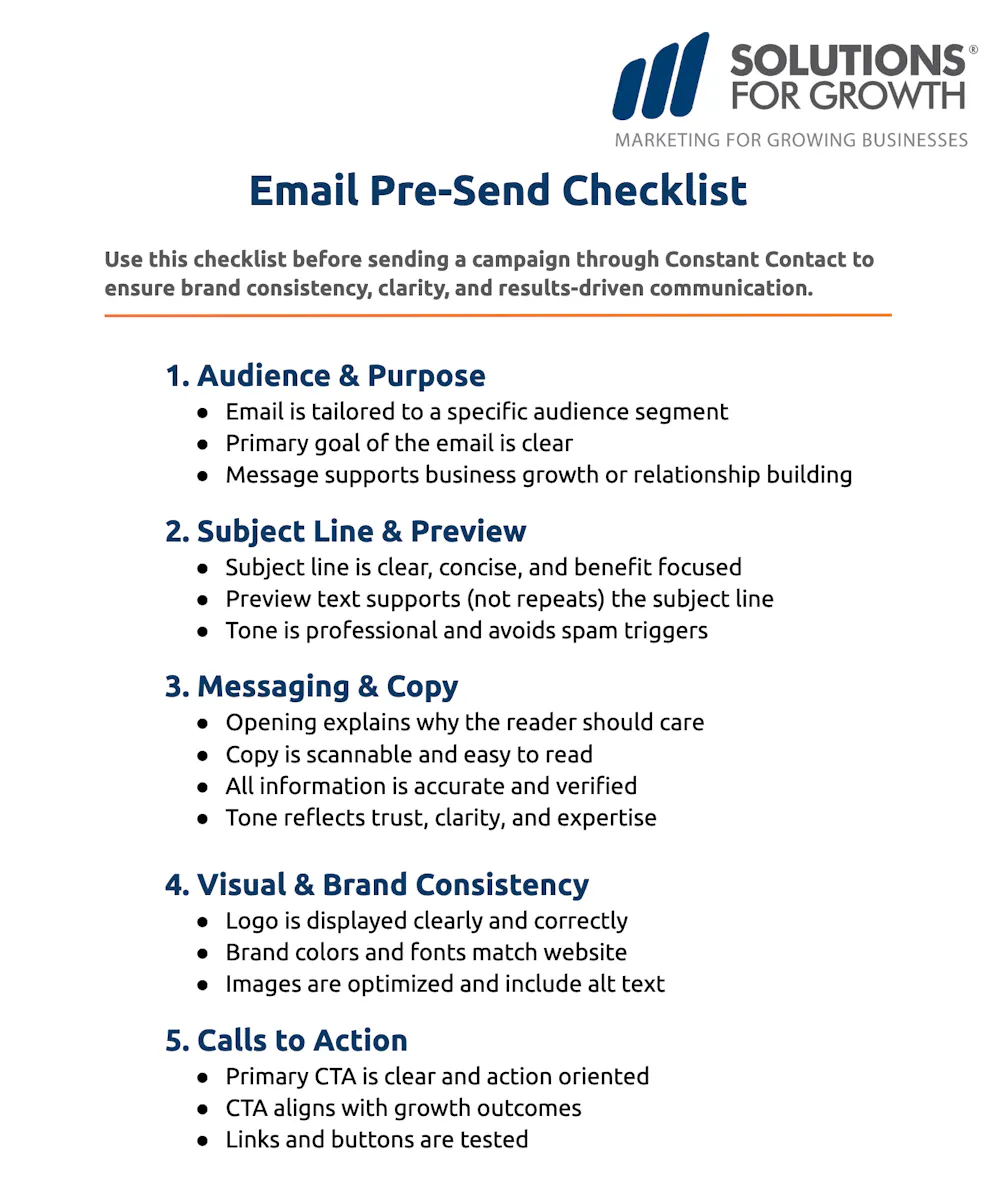 The Ultimate Email Pre-Send Checklist for Constant Contact