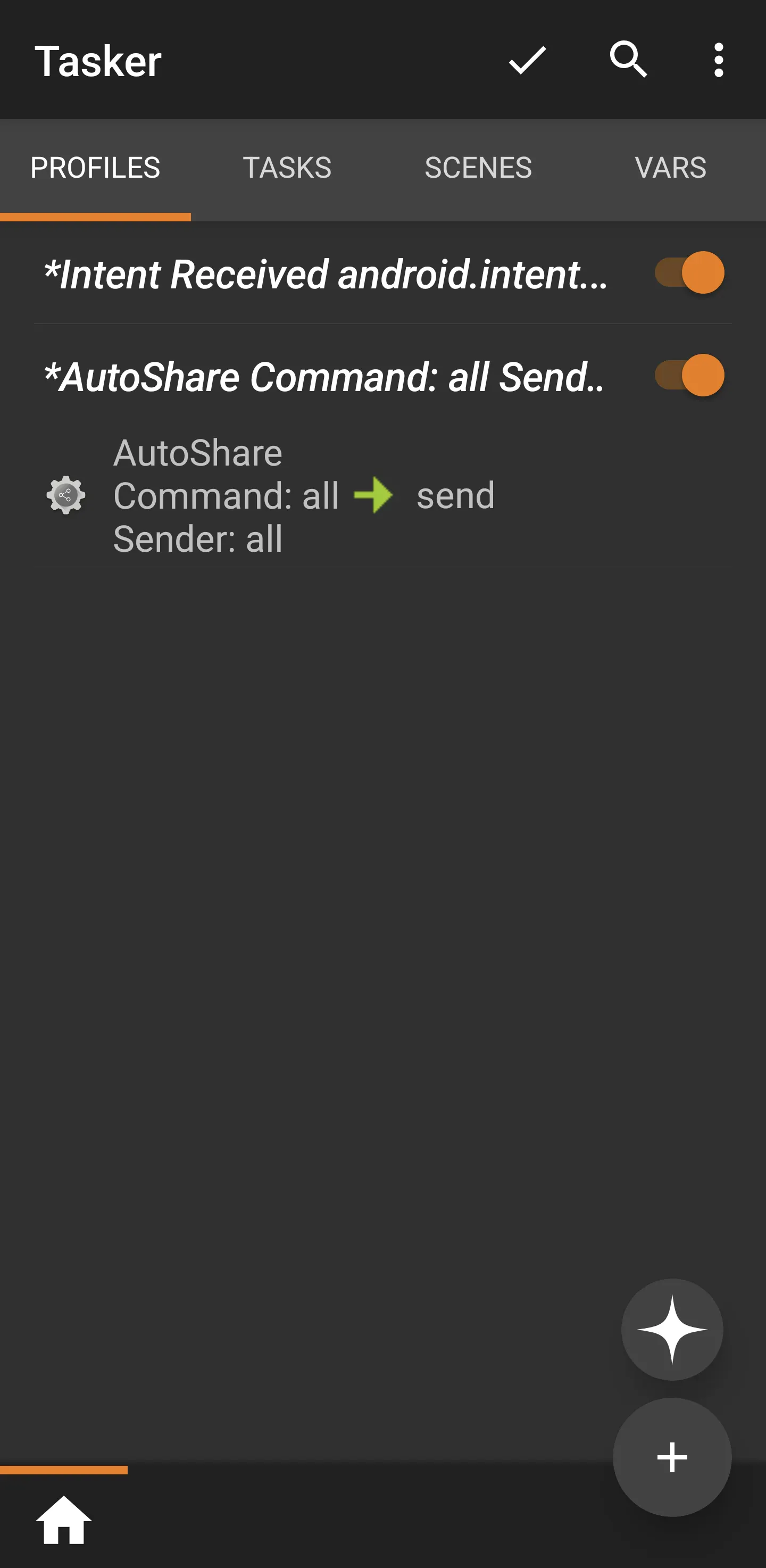 AutoShare 명령 - 스크린 샷