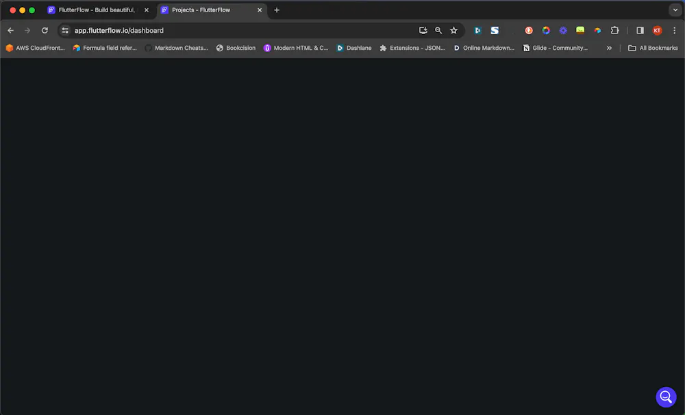 My flutterflow dashboard does not load in Chrome