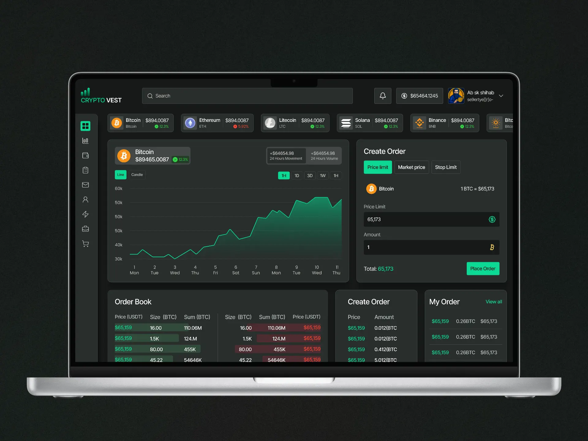 녹색 화면과 검정색 배경이 있는 노트북