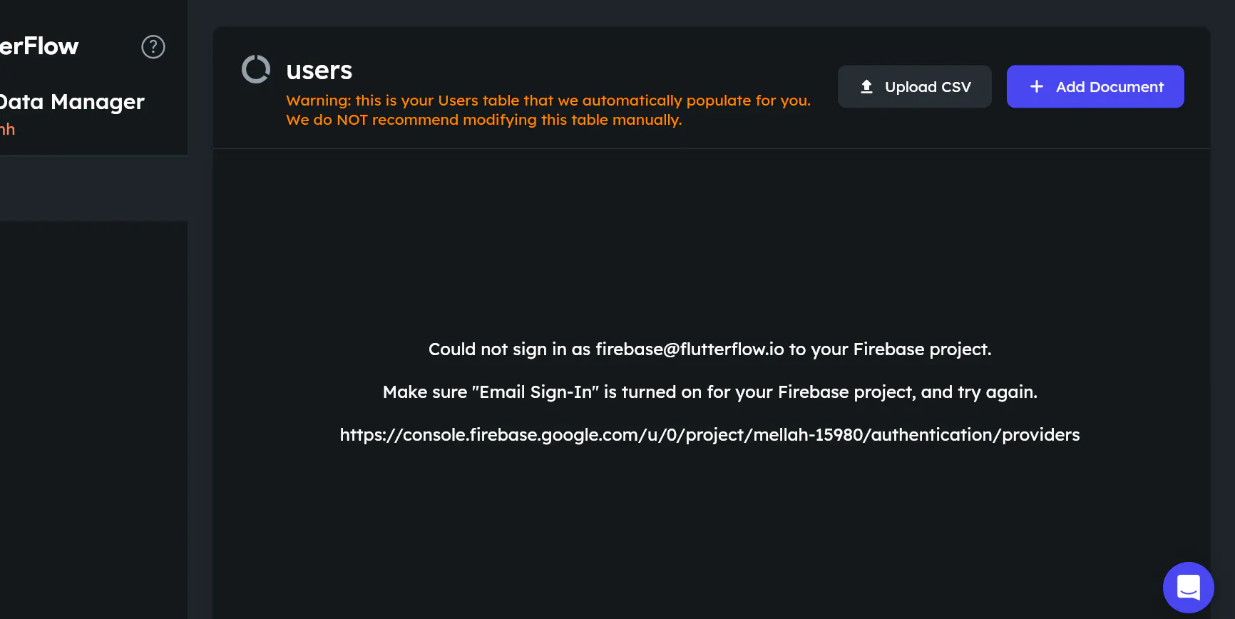 Data Manager does not work and I can't retrieve data from Firestore in ...