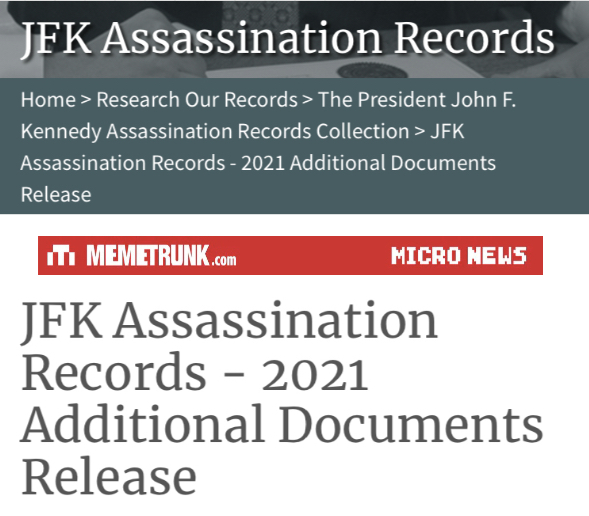 JFK Assassination Records - 2021 Additional Documents Release