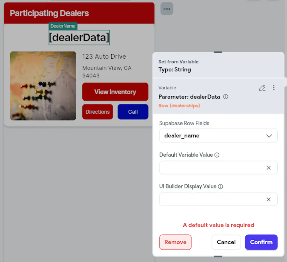 Default Variable Value: a default value is required