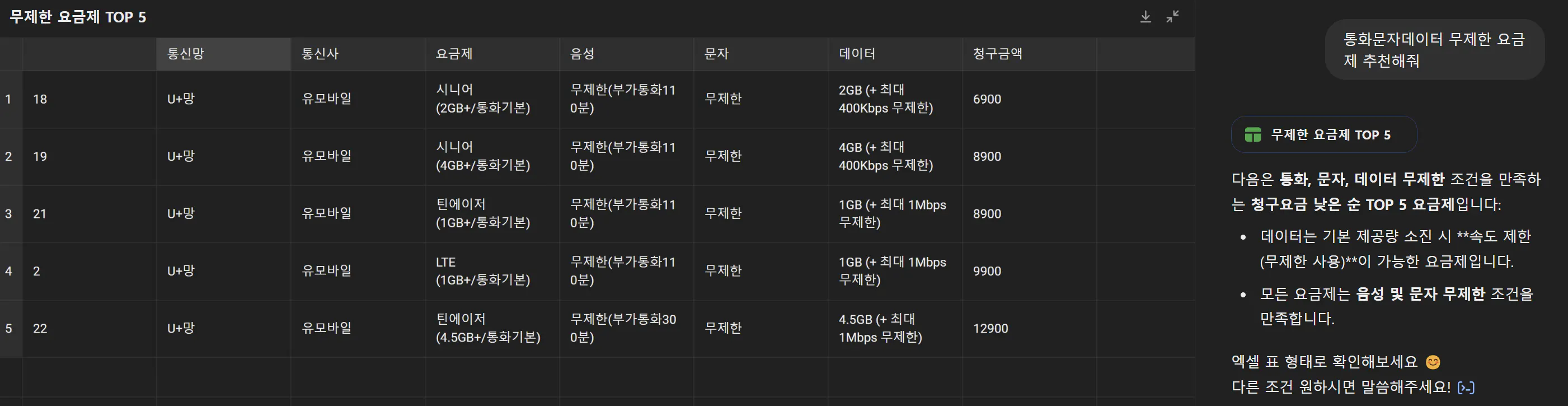 검은 색 화면의 한자 목록