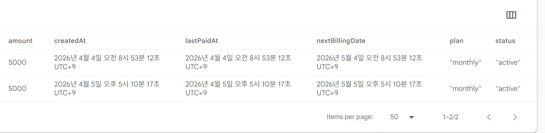 숫자와 문자 목록이 포함된 휴대전화의 스크린샷