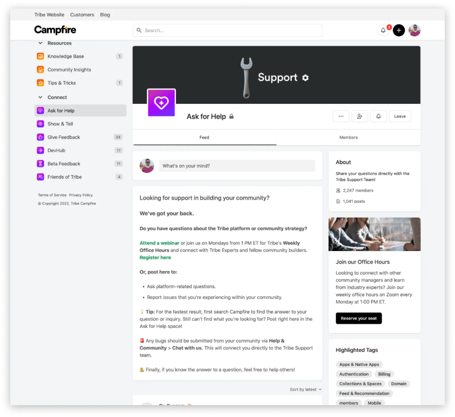 Customer community helps with customer support