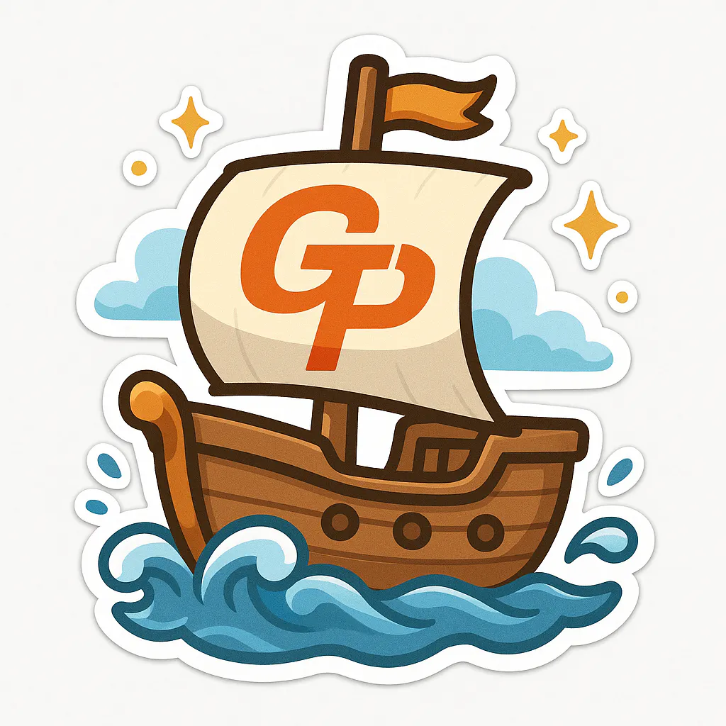 gp라는 단어가있는 해적 선박 스티커