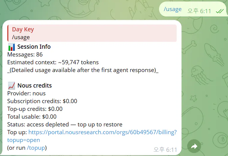 WhatsApp 메시지의 스크린샷