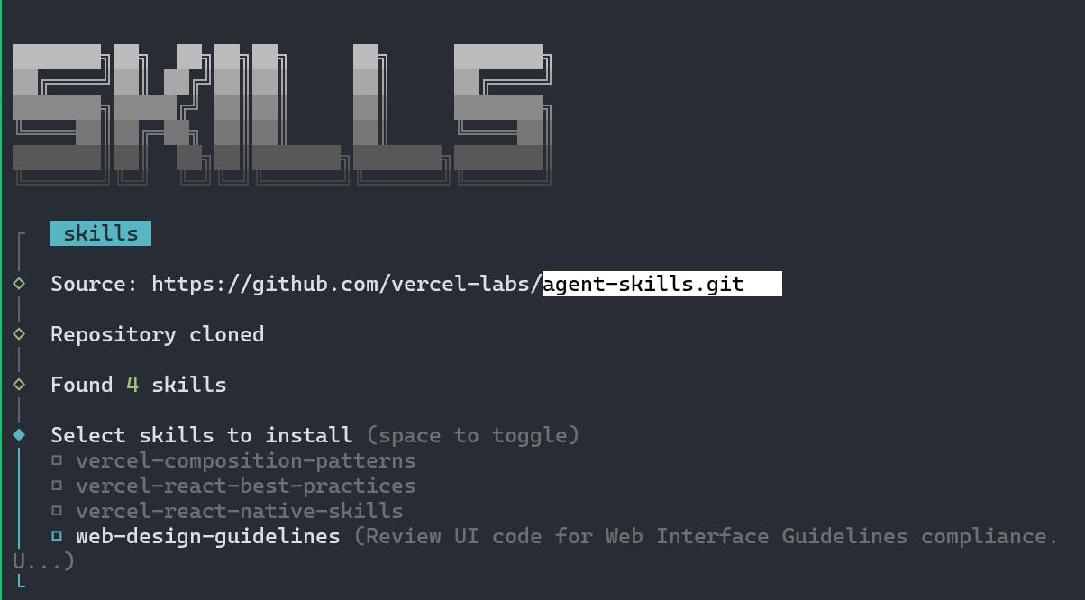'skills'라는 단어가 포함된 웹페이지의 스크린샷
