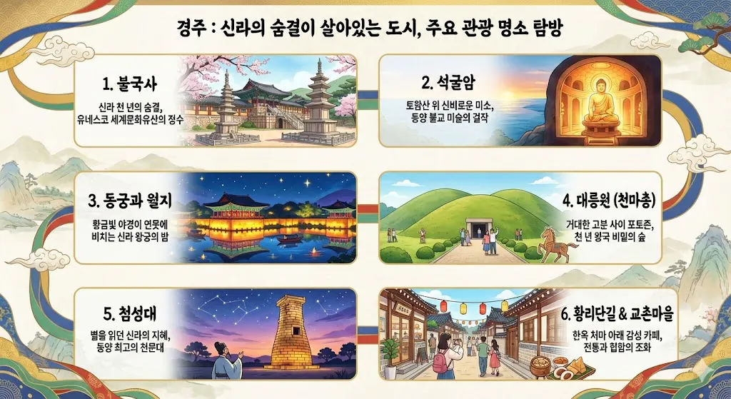 한국 문화의 다양한 단계를 보여주는 포스터
