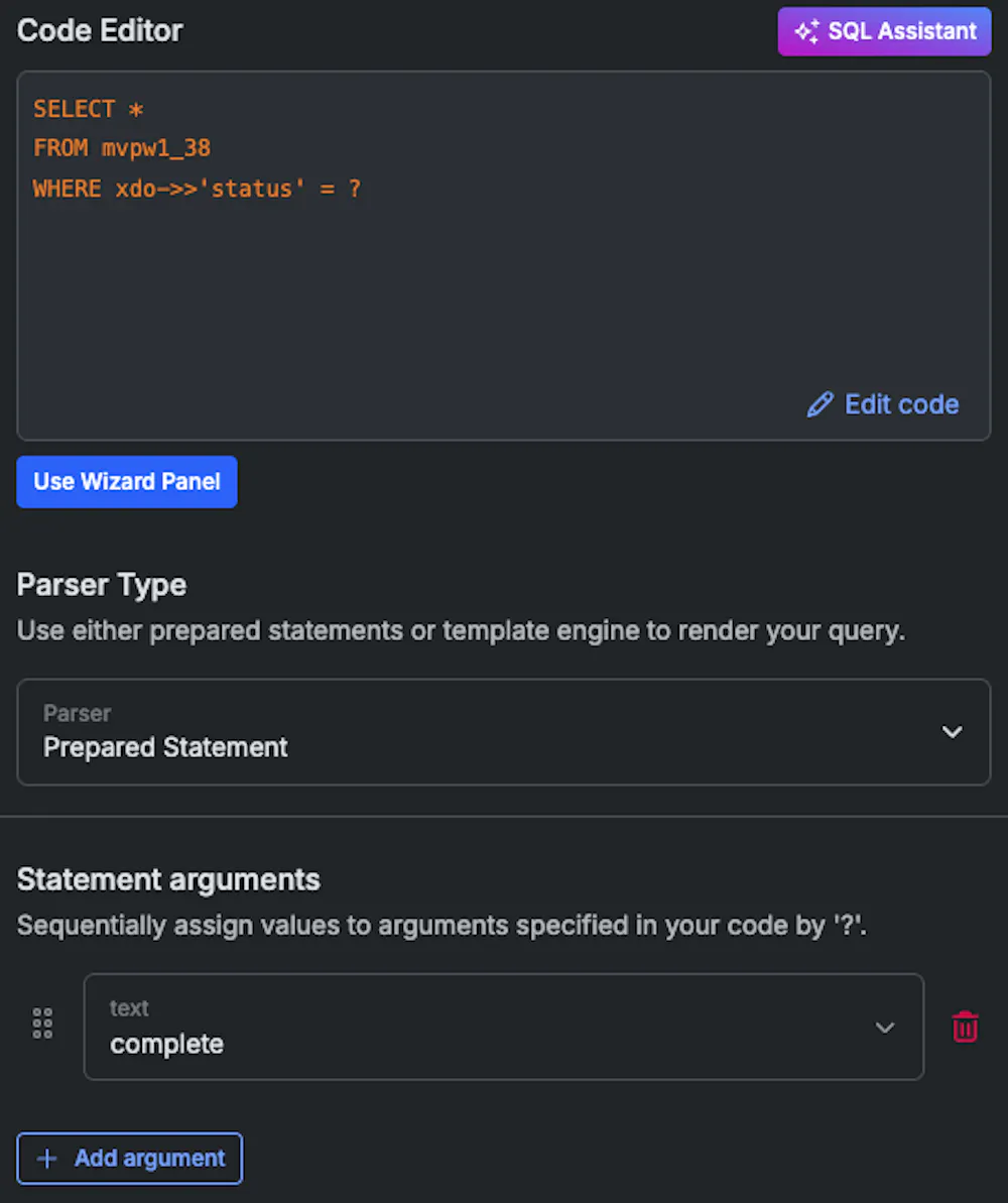 Direct database query comments not ignored