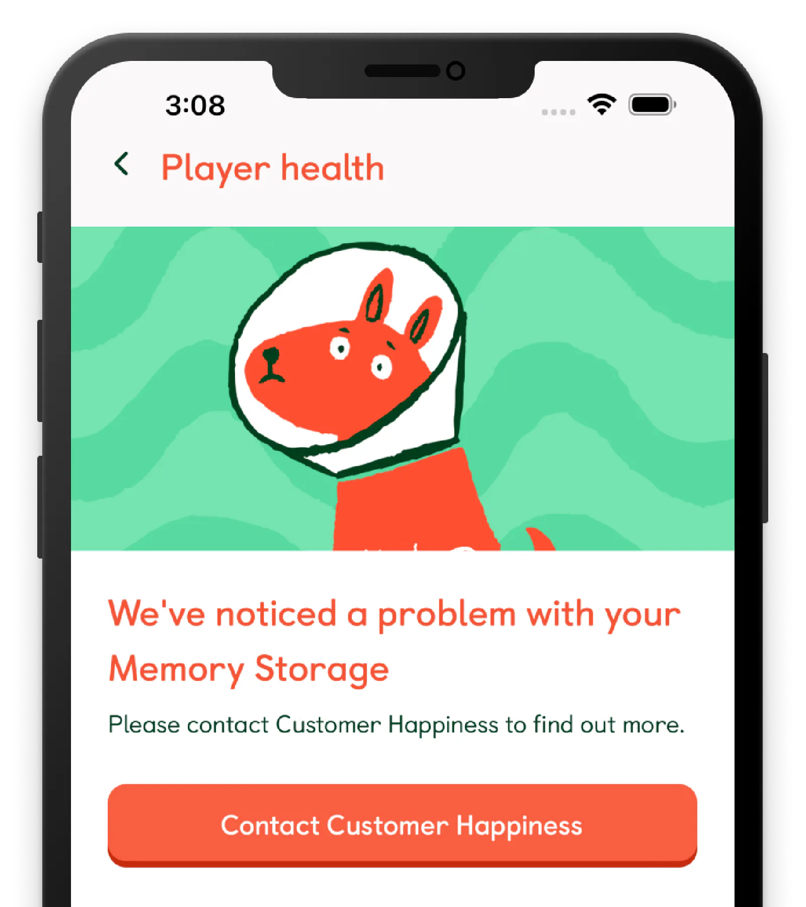 Proactive player health alerts in the App