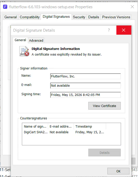 Security issue in the desktop application starting with version 6.6.103