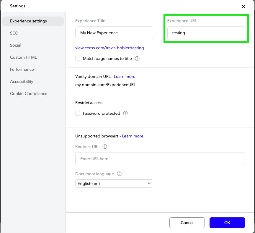 Using Your Own Vanity Domain