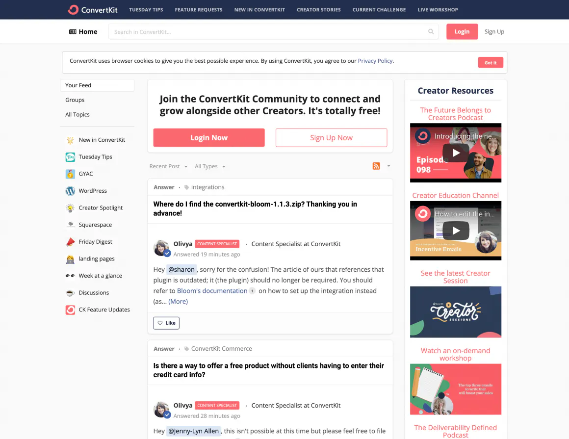 convertkit customer community