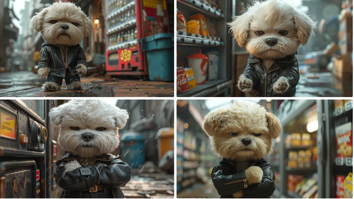 가죽 자켓을 입은 개 4 장