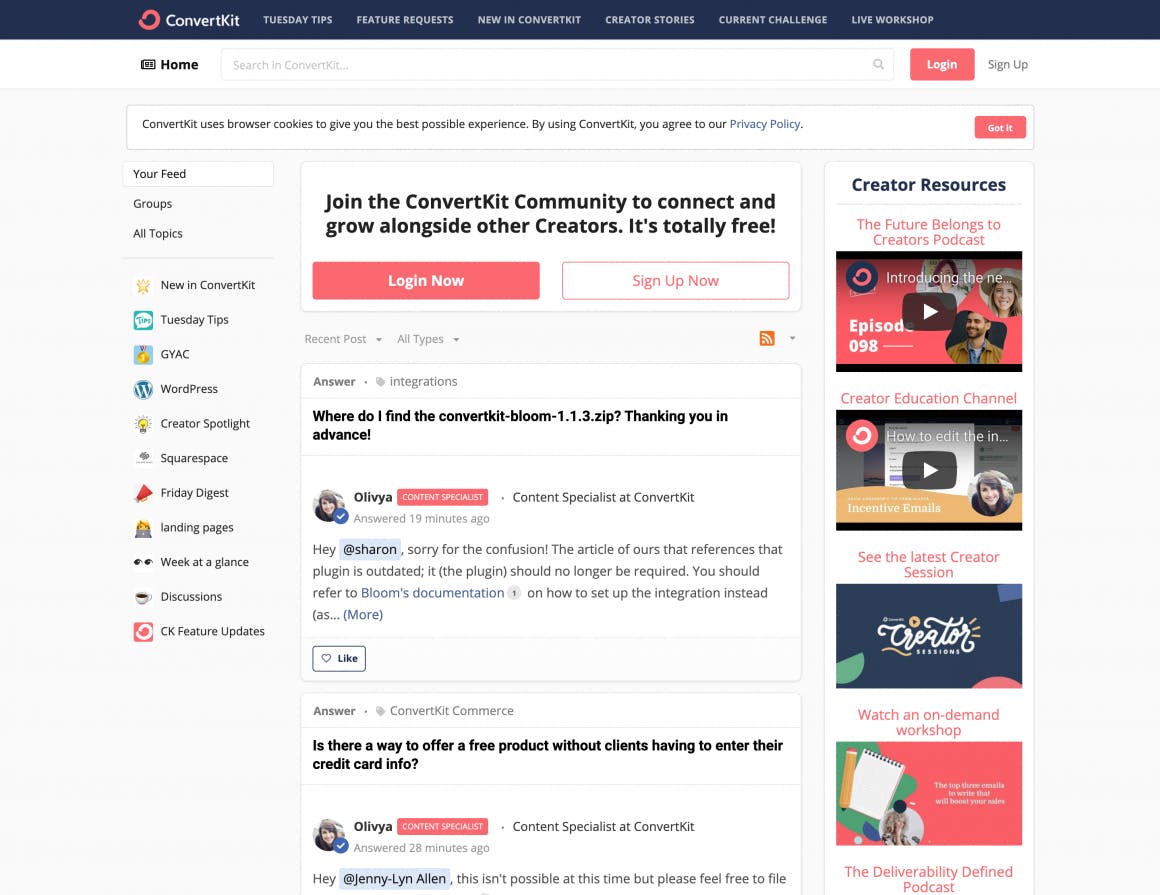 Convertkit customer community