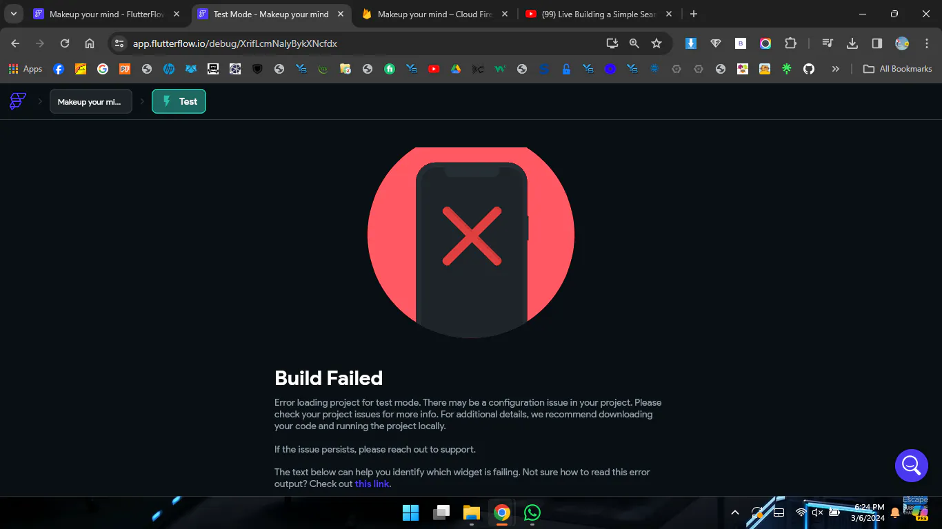 is there a problem in flutterflow or firebase recently
